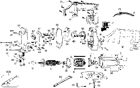Exploded Diagram A Diagram and Parts List for 23830 Type 1 Black and Decker Jig Saw